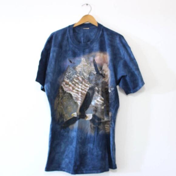 Vintage The Mountain Tie Dye America Bald Eagle T Shirt XL - Picture 1 of 3